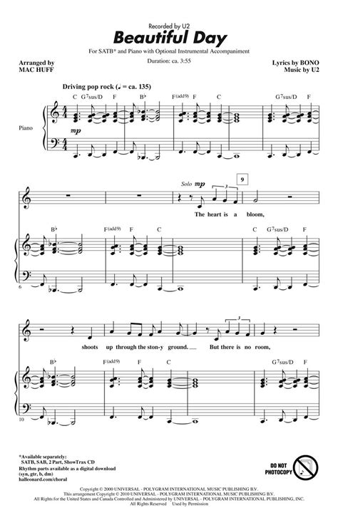 Beautiful Day Sheet Music by Mac Huff (SKU: 08202727) - Stanton's Sheet Music