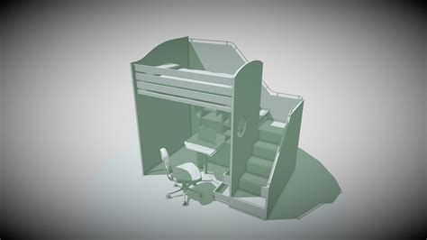 Pablo Ortega Lopez Bunk Bed Loft ANIMATED - Download Free 3D model by ...
