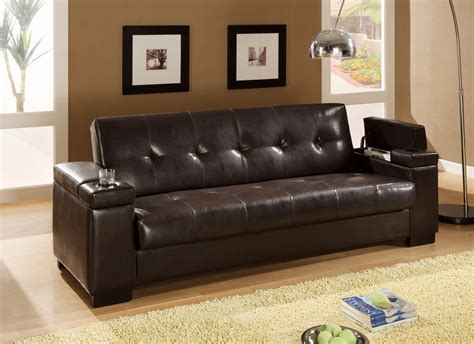 Faux Leather Convertible Sofa Sleeper With Storage 300143 from Coaster ...