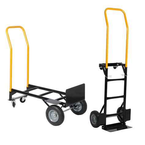 Buy LUCKYERMORE Convertible Hand Truck Dual Purpose 2 Wheel Dolly Cart and 4 Wheel Push Cart ...