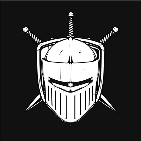 Knight logo with shield, helmet, and sword 21745362 Vector Art at Vecteezy