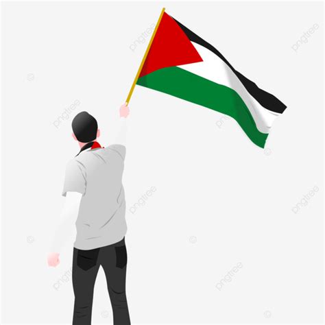 Palestinian Vector Art PNG, A Man Waving Palestinian Flag, Man, Palestina, Freedom PNG Image For ...