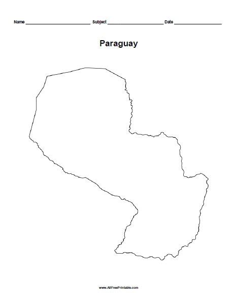 Paraguay Outline Map – Free Printable