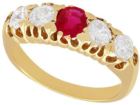 Synthetic Ruby Ring | Antique Gemstone Jewellery | AC Silver