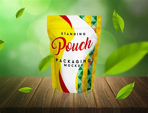 Free Standing Pouch Packaging Mockup PSD