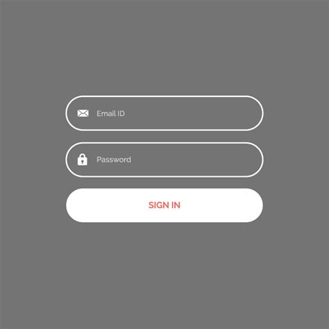 Minimal Flat Login Form UI Template Vector Design