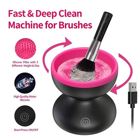 Electric Makeup Brush Cleaner Machine - Alyfini Portable USB Cosmetic Brush Cleaner for All ...