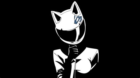 #Durarara!!, #minimalism, #Celty Sturluson, #digital art, #anime, #black background, wallpaper ...