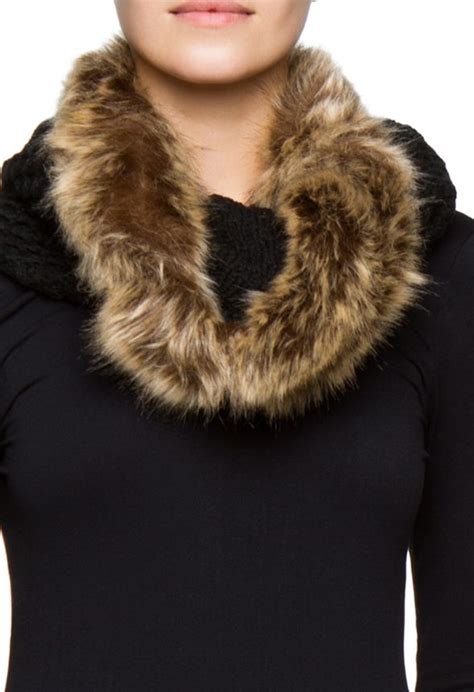 Fur Scarf Accessories in Black - Get great deals at JustFab