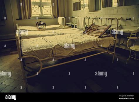 Old hospital beds, detail of old hospital for patients Stock Photo - Alamy