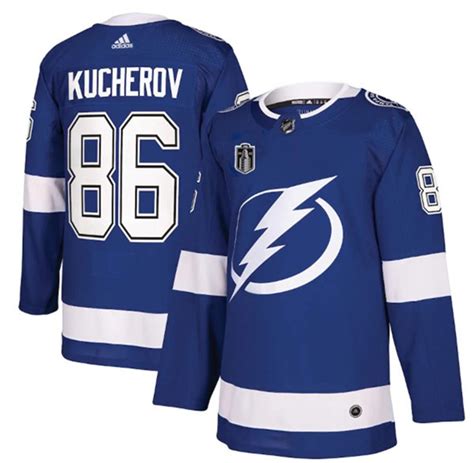 Lightning 86 Nikita Kucherov Blue 2022 Stanley Cup Final Patch Adidas ...