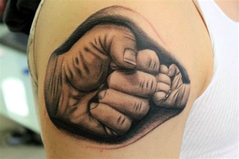 Father and Son Fists Tattoo Idea