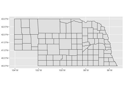 Nebraska state and counties boundary map with POI and spatial data ...