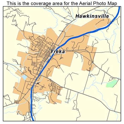 Aerial Photography Map of Yreka, CA California