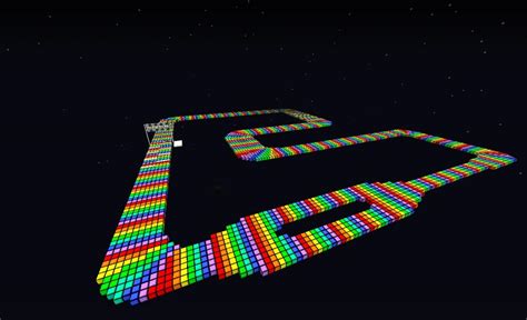 Mario Kart ~ SNES Rainbow Road Minecraft Map