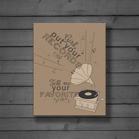 Items similar to Put Your Records On - 11x14 Canvas Artwork on Etsy