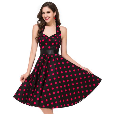 Polka Dot Women Summer Dresses 50s 60s Fashion Retro Vintage Pinup ...