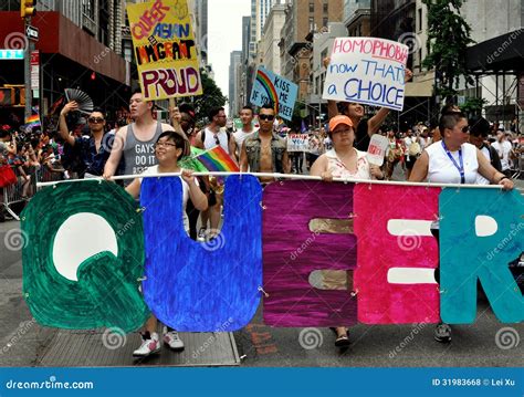 NYC: Asians at Gay Pride Parade Editorial Stock Photo - Image of avenue ...