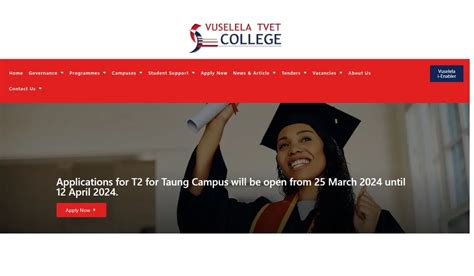 Vuselela TVET College Online Application 2024-2025