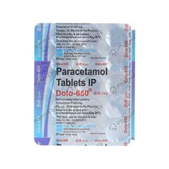 Dolo 650 MG Tablet (15) - Uses, Side Effects, Dosage, Composition ...