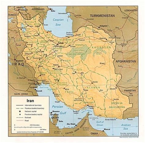 Mapa Físico de Irán 1996 | Gifex