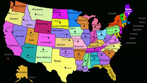 Us Map With States Labeled Printable