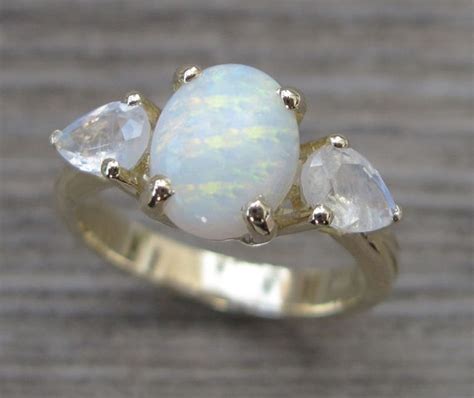 Opal Engagement Ring Moonstone Engagement Ring Vintage Opal