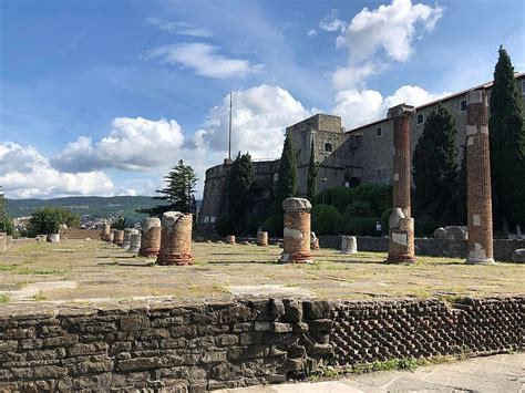 Forense Roman Basilica Castle Of San Giusto Forense Roman Basilica Architecture Photo Background ...