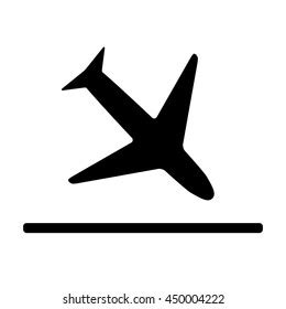 Plane Crash Icon Silhouette Illustration Stock Illustration 450004222