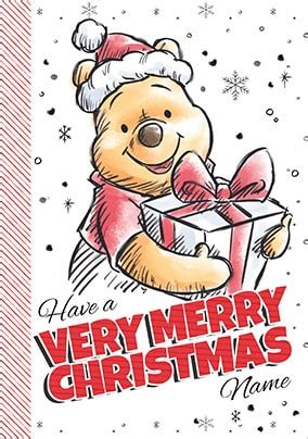 Winnie the Pooh Merry Christmas Personalised Card | Funky Pigeon