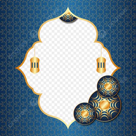 Creative Logo Design Vector PNG Images, Islamic Frame Blue Color Creative Vector Design, Frame ...