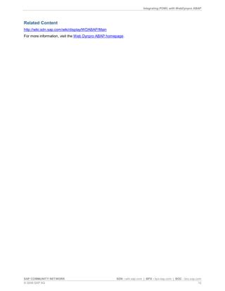 Integrating powl with web dynpro abap. | PDF