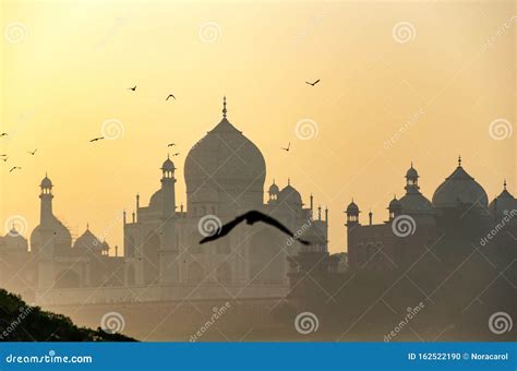 Taj Mahal during sunrise stock photo. Image of islam - 162522190