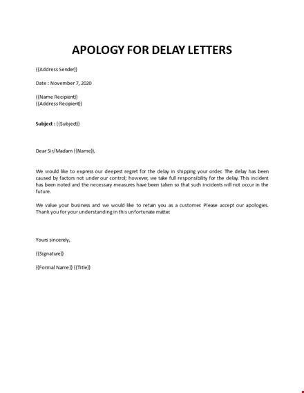 Apology letter to customer for delay in delivery | How to apologize, Lettering, Writing about ...