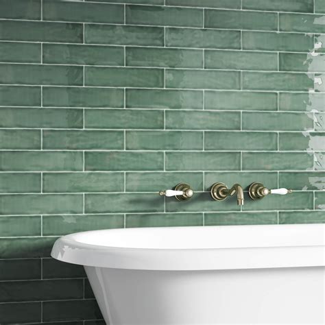 Amazon Green Ceramic Herringbone Wall Tile | Stone Deals