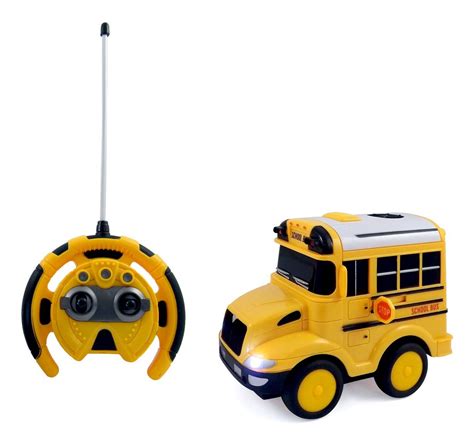 JoyAbit School Bus Toy For Kids With Steering Wheel Remote Control , Lights And Sounds Great ...