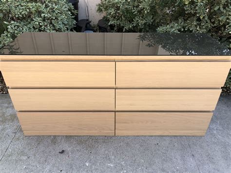 IKEA MALM 6 Drawer Dresser Great Condition w/ glass top for Sale in San ...