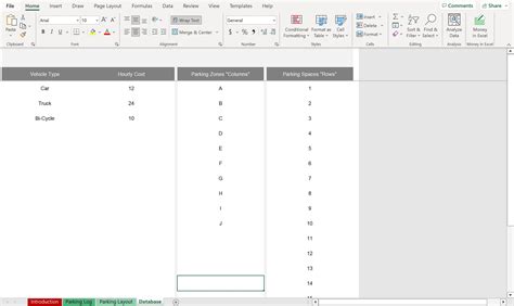 Parking Lot Management Excel Template - Simple Sheets