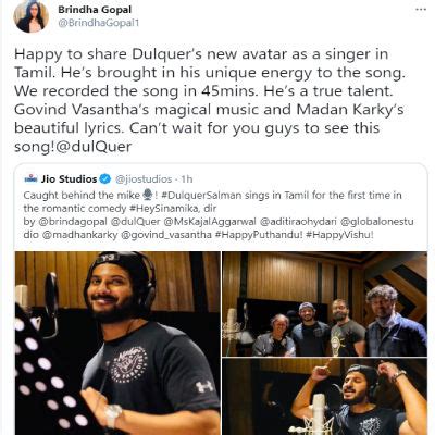 Dulquer Salmaan makes his singing debut in Tamil for Hey Sinamika