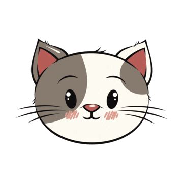 Cartoon Cat Face Vector Illustration, Cartoon Cat Face, Animals Face, Cat PNG and Vector with ...