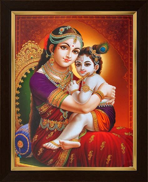 Buy Lord Krishna/Baby Krishna/Bal Krishna with Maiya Yashoda/Sri Krishna 12x18 inch rolled ...