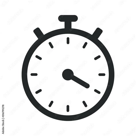 Cartoon flat style vintage analog timer clock icon. Time symbol logo. Vector illustration image ...