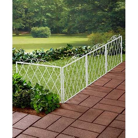 Scrolled Metal Garden Fence White - Walmart.com - Walmart.com