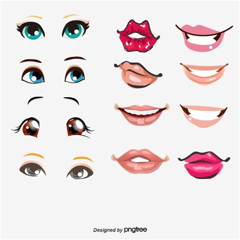 various types of lips with different shapes and colors on them ...