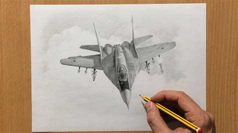 MiG-29 Fighter Plane Graphite Pencil Drawing - YouTube