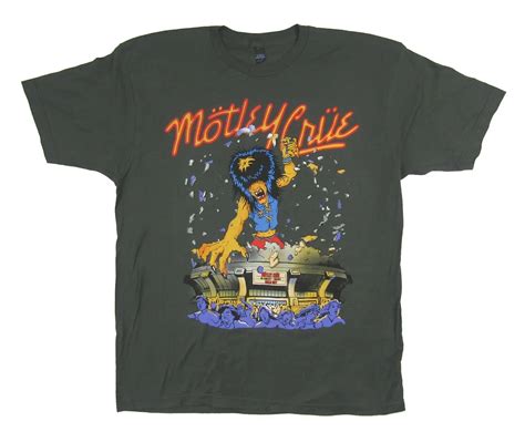 Motley Crue World Tour 1987 Grey T Shirt New Official Merch Reissue Girls Girls-in T-Shirts from ...