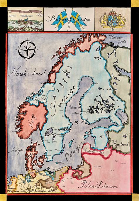 Map of the Swedish Empire 1660 - Etsy