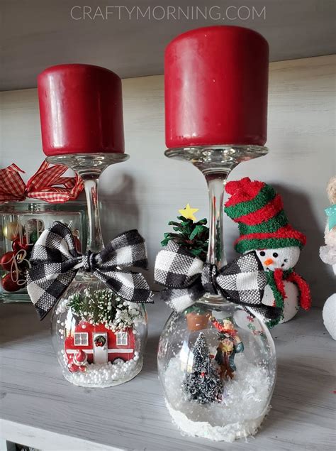 Wine Glass Snow Globe Candle Holders - Crafty Morning