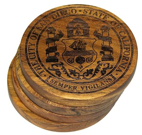 City Seal of the San Diego California Coasters Set of 4