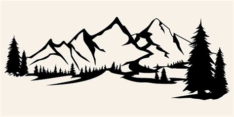 Mountains Silhouettes Mountains Vector Mountains Vector Of Outdoor ...